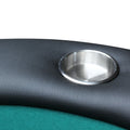 73Inch Oval Light Series Green Felt Foldable Poker Table Green Modern Metal