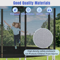 14Ft Trampoline For Kids With Safety Enclosure Net, Basketball Hoop And Ladder, Easy Assembly Round Outdoor Recreational Trampoline Black Metal