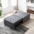 Multipurpose Linen Fabric Ottoman Lazy Sofa Pulling Out Sofa Bed Dark Grey Dark Grey Foam Fabric