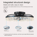 Ceiling Fan With Lights Dimmable Led Black Aluminium Iron