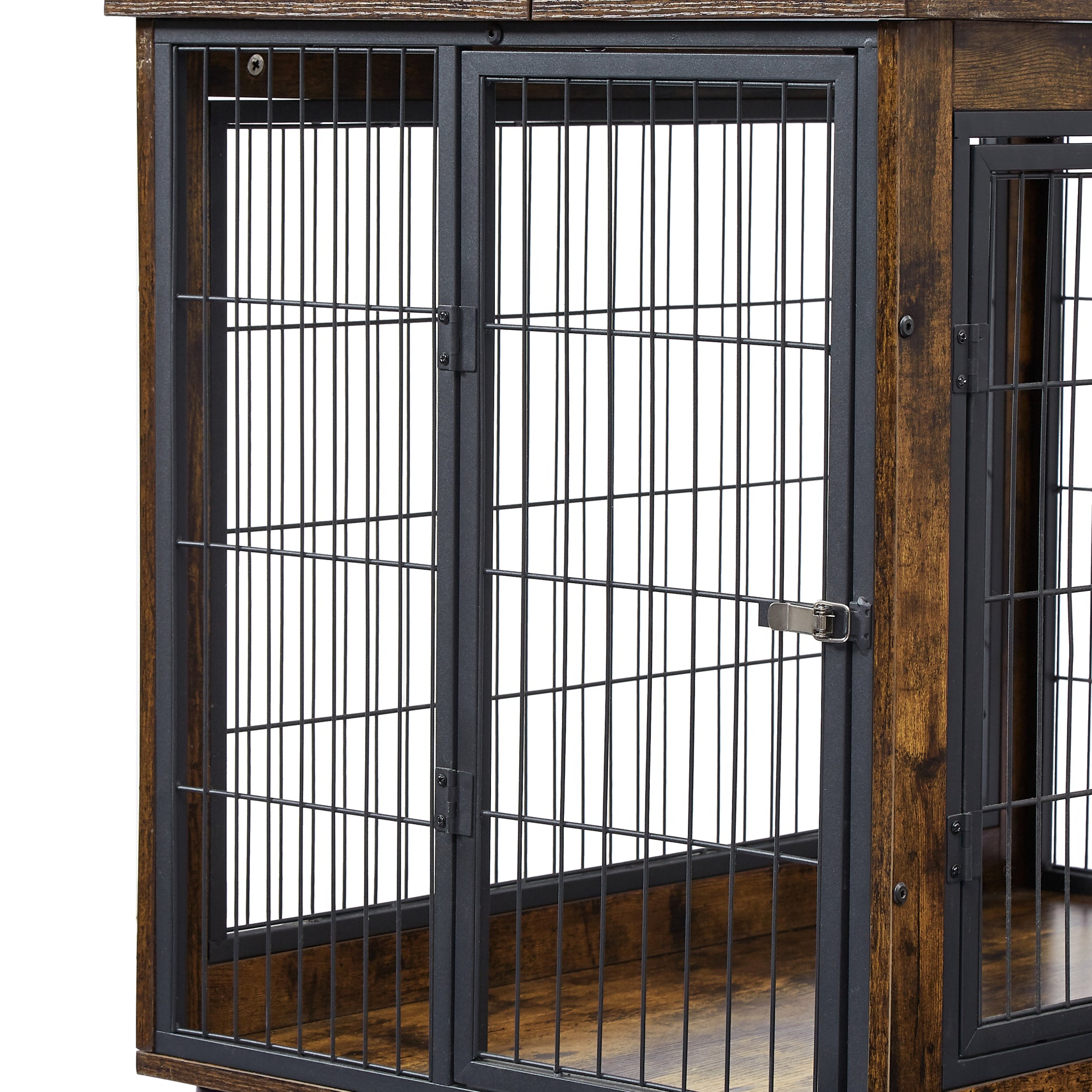 Furniture Dog Cage Crate With Double Doors, Rustic Brown, 38.58'' W X 25.2'' D X 27.17'' H Rustic Brown Particle Board