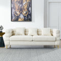 81 Inch Oversized 3 Seater Sectional Sofa, Living Room Comfort Fabric Sectional Sofa Deep Seating Sectional Sofa, Soft Sitting With 3 Pillows For Living Room,Bedroom,White Teddy Ivory W834S00036 Ivory Primary Living Space American Design Foam Fabric 3