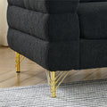 3 Seater 3 Seater Combination Sofa.Black Teddy Black Primary Living Space American Design Foam Fabric