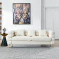 3 Seater 3 Seater Combination Sofa.White Teddy Ivory White Teddy Primary Living Space American Design Foam Fabric