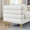 81 Inch Oversized 3 Seater Sectional Sofa, Living Room Comfort Fabric Sectional Sofa Deep Seating Sectional Sofa, Soft Sitting With 3 Pillows For Living Room,Bedroom,White Teddy Ivory W834S00036 Ivory Primary Living Space American Design Foam Fabric 3