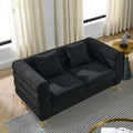 3 Seater 2 Seater Combination Sofa.Black Teddy Black Primary Living Space American Design Foam Fabric