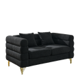 3 Seater 2 Seater Combination Sofa.Black Teddy Black Primary Living Space American Design Foam Fabric