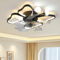 19.7 Inch Light Ceiling Fan With Lights Remote Control With Modern Butterfly Design Styling, Black, Fan For Bedroom, Living Room, Timing Function, Noiseless, Children'S Favorite Black Aluminium Iron