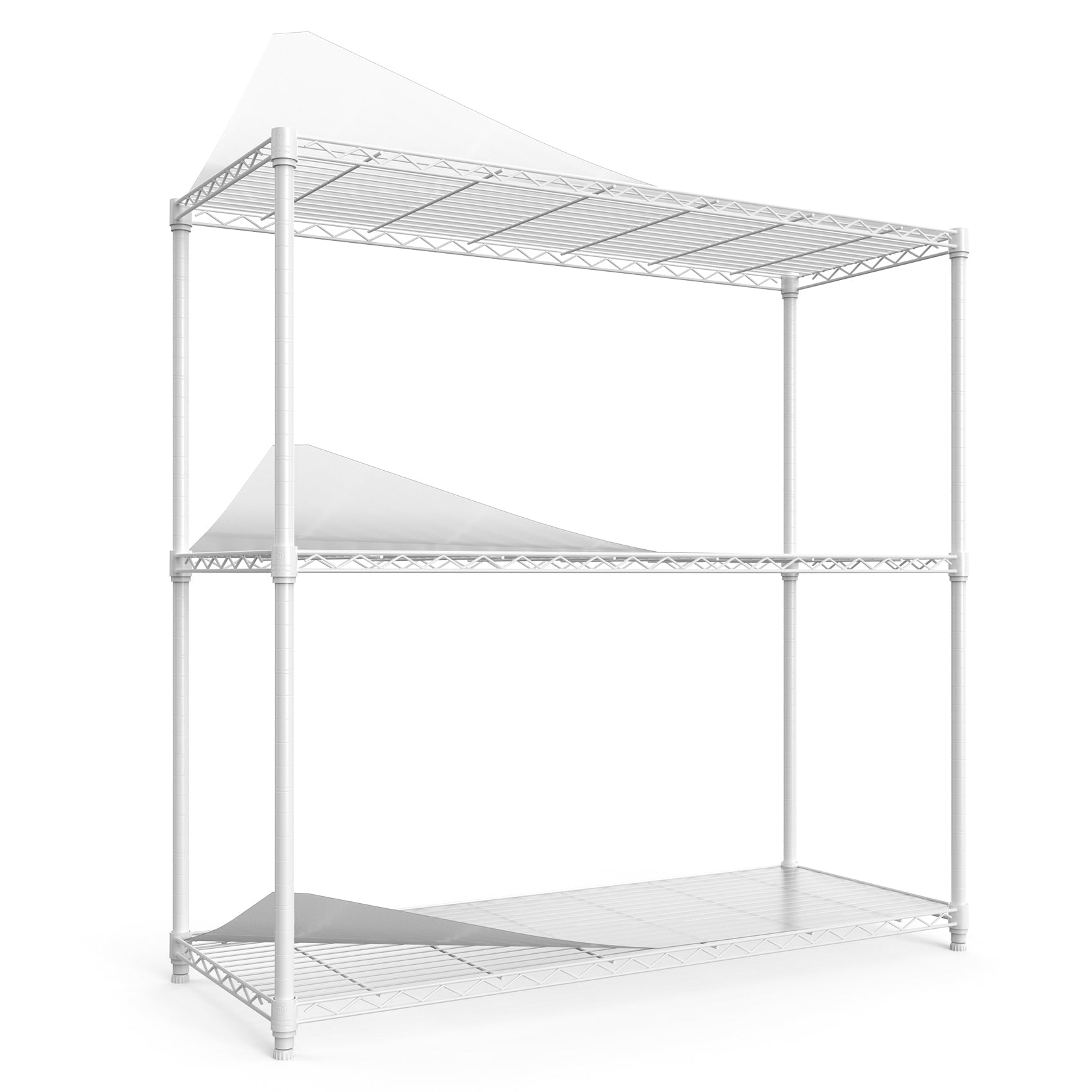 3 Tier Wire Shelving Unit, 1050 Lbs Nsf Height Adjustable Metal Garage Storage Shelves, Heavy Duty Storage Wire Rack Metal Shelves White White Iron Plastic