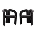 Coolmore Contemporary Designed Velvet Fabric Upholstered Accent Dining Chair Barrel Side Chairs Kitchen Armchair For Living Room Set Of 2 Black Velvet Black Foam Velvet