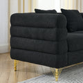 3 Seater 2 Seater Combination Sofa.Black Teddy Black Primary Living Space American Design Foam Fabric