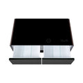 Modern Smart Coffee Table With Built In Fridge, Bluetooth Speaker, Wireless Charging Module, Touch Control Panel, Power Socket, Usb Interface, Outlet Protection, Atmosphere Light, And More, Brown Black Brown Built In Outlets Or Usb Primary Living Space