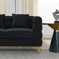 3 Seater 3 Seater Combination Sofa.Black Teddy Black Primary Living Space American Design Foam Fabric