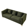 81Inch Oversized 3 Seater Sectional Sofa, Living Room Comfort Fabric Sectional Sofa Deep Seating Sectional Sofa, Soft Sitting With 3 Pillows For Living Room, Bedroom, Office Green Teddy W834S00033 Green Primary Living Space American Design Foam Fabric 3