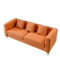 3 Seater 3 Seater Combination Sofa.Orange Teddy Orange Primary Living Space American Design Foam Fabric