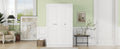 3 Door Shutter Wardrobe With Shelves, White Hinged White White Shelf Bedroom Contemporary 3 Mdf