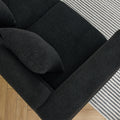 3 Seater 2 Seater Combination Sofa.Black Teddy Black Primary Living Space American Design Foam Fabric