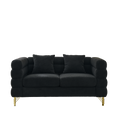 3 Seater 3 Seater Combination Sofa.Black Teddy Black Primary Living Space American Design Foam Fabric