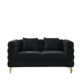 3 Seater 2 Seater Combination Sofa.Black Teddy Black Primary Living Space American Design Foam Fabric