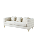 81 Inch Oversized 3 Seater Sectional Sofa, Living Room Comfort Fabric Sectional Sofa Deep Seating Sectional Sofa, Soft Sitting With 3 Pillows For Living Room,Bedroom,White Teddy Ivory W834S00036 Ivory Primary Living Space American Design Foam Fabric 3