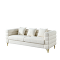 3 Seater 2 Seater Combination Sofa.White Teddy Ivory Ivory Primary Living Space American Design Foam Fabric