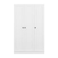 3 Door Shutter Wardrobe With Shelves, White Hinged White White Shelf Bedroom Contemporary 3 Mdf