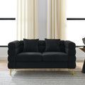 3 Seater 2 Seater Combination Sofa.Black Teddy Black Primary Living Space American Design Foam Fabric