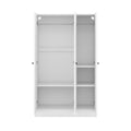 3 Door Shutter Wardrobe With Shelves, White Hinged White White Shelf Bedroom Contemporary 3 Mdf