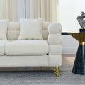 81 Inch Oversized 3 Seater Sectional Sofa, Living Room Comfort Fabric Sectional Sofa Deep Seating Sectional Sofa, Soft Sitting With 3 Pillows For Living Room,Bedroom,White Teddy Ivory W834S00036 Ivory Primary Living Space American Design Foam Fabric 3