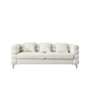 81 Inch Oversized 3 Seater Sectional Sofa, Living Room Comfort Fabric Sectional Sofa Deep Seating Sectional Sofa, Soft Sitting With 3 Pillows For Living Room,Bedroom,White Teddy Ivory W834S00036 Ivory Primary Living Space American Design Foam Fabric 3