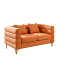 3 Seater 2 Seater Combination Sofa.Orange Teddy Orange Primary Living Space American Design Foam Fabric