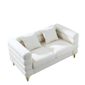 3 Seater 2 Seater Combination Sofa.White Teddy Ivory Ivory Primary Living Space American Design Foam Fabric