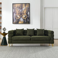 81Inch Oversized 3 Seater Sectional Sofa, Living Room Comfort Fabric Sectional Sofa Deep Seating Sectional Sofa, Soft Sitting With 3 Pillows For Living Room, Bedroom, Office Green Teddy W834S00033 Green Primary Living Space American Design Foam Fabric 3