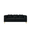 3 Seater 3 Seater Combination Sofa.Black Teddy Black Primary Living Space American Design Foam Fabric