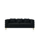 3 Seater 2 Seater Combination Sofa.Black Teddy Black Primary Living Space American Design Foam Fabric