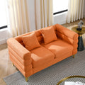 3 Seater 2 Seater Combination Sofa.Orange Teddy Orange Primary Living Space American Design Foam Fabric