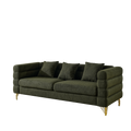 81Inch Oversized 3 Seater Sectional Sofa, Living Room Comfort Fabric Sectional Sofa Deep Seating Sectional Sofa, Soft Sitting With 3 Pillows For Living Room, Bedroom, Office Green Teddy W834S00033 Green Primary Living Space American Design Foam Fabric 3