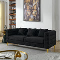 3 Seater 2 Seater Combination Sofa.Black Teddy Black Primary Living Space American Design Foam Fabric