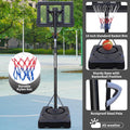Teenagers Portable Basketball Hoop Height Adjustable Basketball Hoop Stand 7.5Ft 10Ft With 44 Inch Backboard And Wheels For Adults Teens Balls Sports Black Garden & Outdoor Sporty Iron