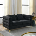 3 Seater 2 Seater Combination Sofa.Black Teddy Black Primary Living Space American Design Foam Fabric