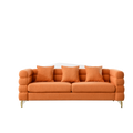 81 Inch Oversized 3 Seater Sectional Sofa, Living Room Comfort Fabric Sectional Sofa Deep Seating Sectional Sofa, Soft Sitting With 3 Pillows For Living Room,Bedroom,Office.,Orange Teddy W834S00034 Orange Primary Living Space American Design Foam Fabric