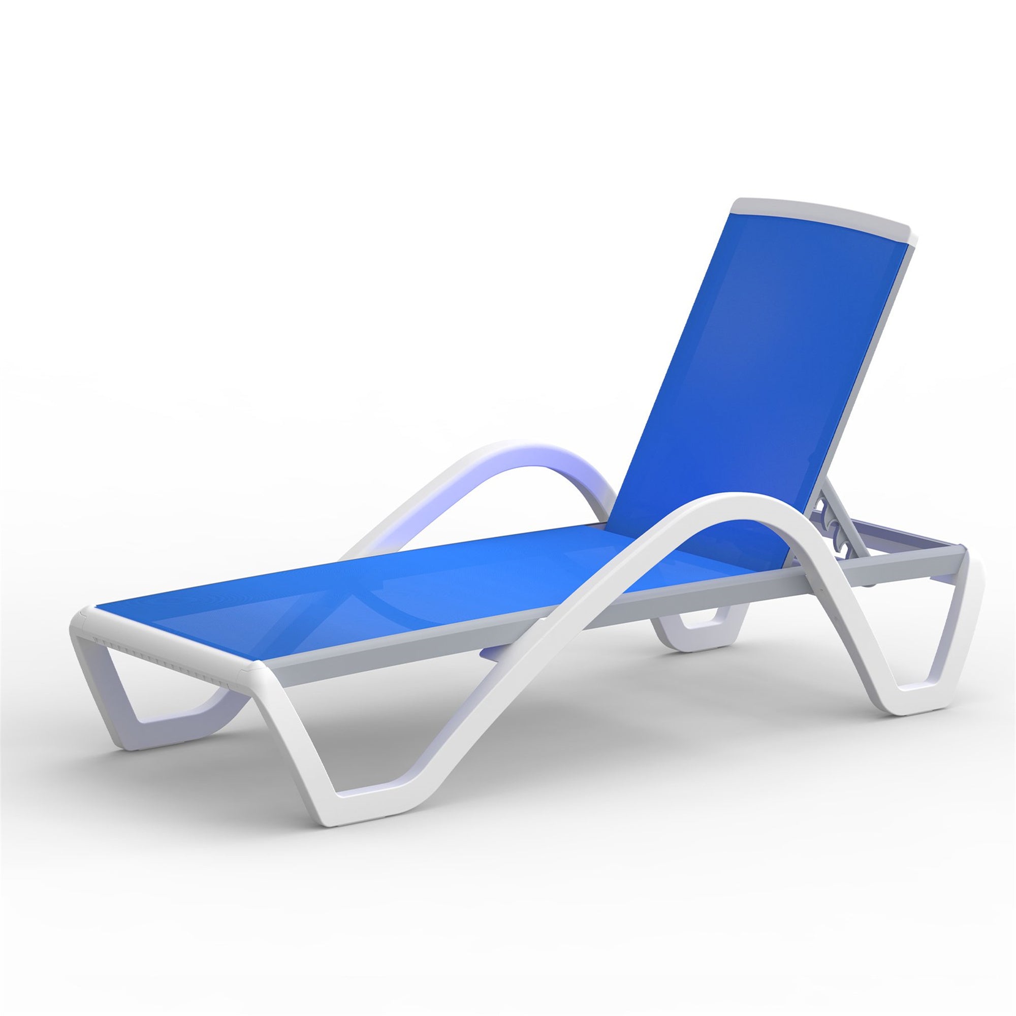 Patio Chaise Lounge Adjustable Aluminum Pool Lounge Chairs With Arm All Weather Pool Chairs For Outside,In Pool,Lawn Blue,1 Lounge Chair Blue Aluminium