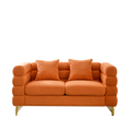 3 Seater 2 Seater Combination Sofa.Orange Teddy Orange Primary Living Space American Design Foam Fabric