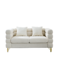 3 Seater 3 Seater Combination Sofa.White Teddy Ivory White Teddy Primary Living Space American Design Foam Fabric