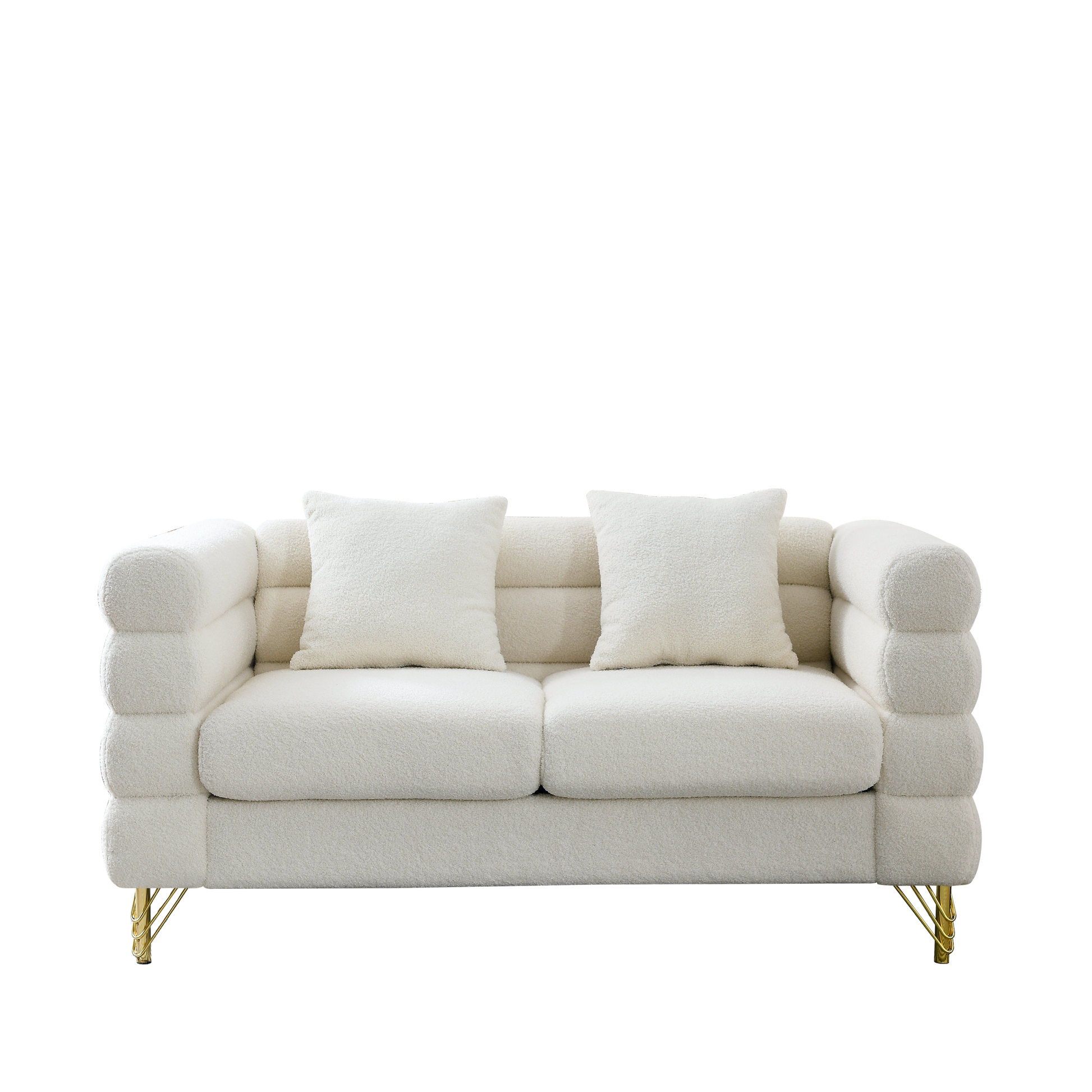 3 Seater 3 Seater Combination Sofa.White Teddy Ivory White Teddy Primary Living Space American Design Foam Fabric