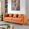 3 Seater 2 Seater Combination Sofa.Orange Teddy Orange Primary Living Space American Design Foam Fabric