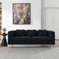 3 Seater 2 Seater Combination Sofa.Black Teddy Black Primary Living Space American Design Foam Fabric