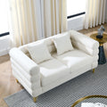 3 Seater 2 Seater Combination Sofa.White Teddy Ivory Ivory Primary Living Space American Design Foam Fabric