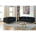 3 Seater 2 Seater Combination Sofa.Black Teddy Black Primary Living Space American Design Foam Fabric