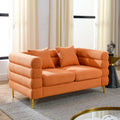 3 Seater 2 Seater Combination Sofa.Orange Teddy Orange Primary Living Space American Design Foam Fabric